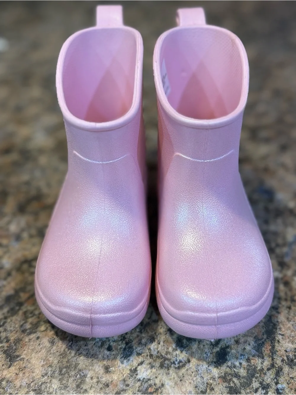 Cat & Jack Shimmer Glitter Pink Rain Snow Boots Size 6 Little Girl Boy Comfort